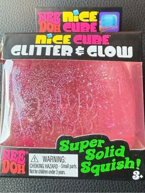 NIB QUICK SHIP Pink NEEDOH GLITTER GLOW NICE CUBE